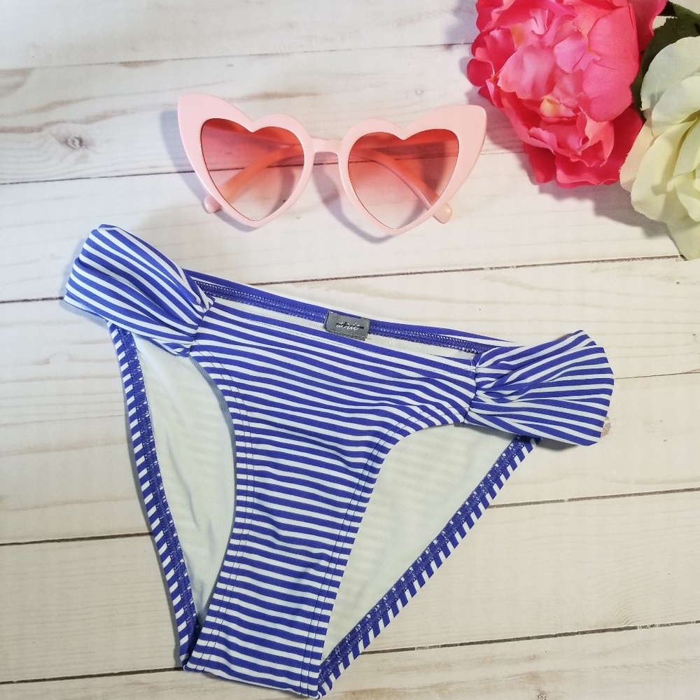 NWOT Aerie Blue & White Striped Bikini Bottoms